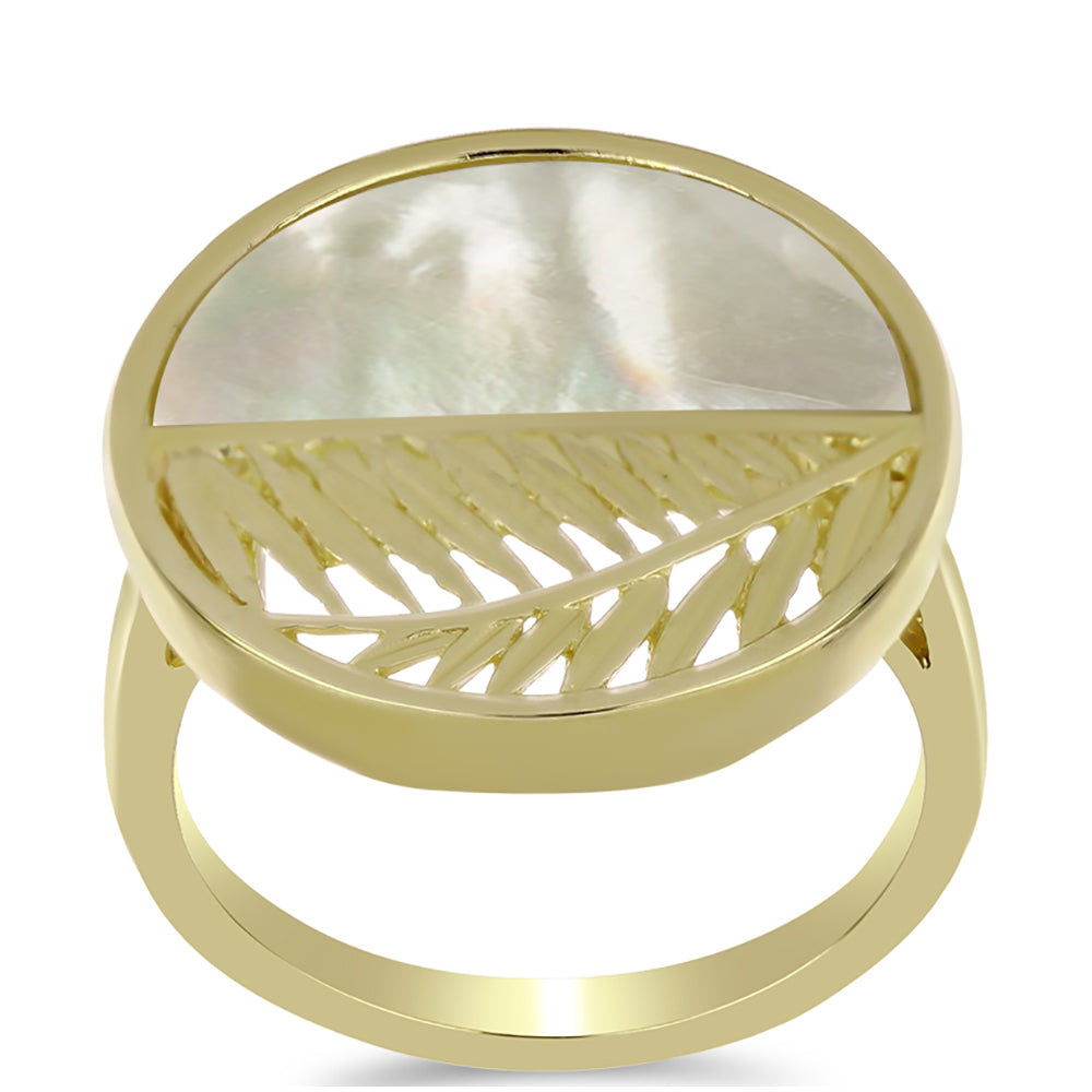 Goldplattierter Silberring mit Perlmutt 3 