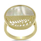 Goldplattierter Silberring mit Perlmutt