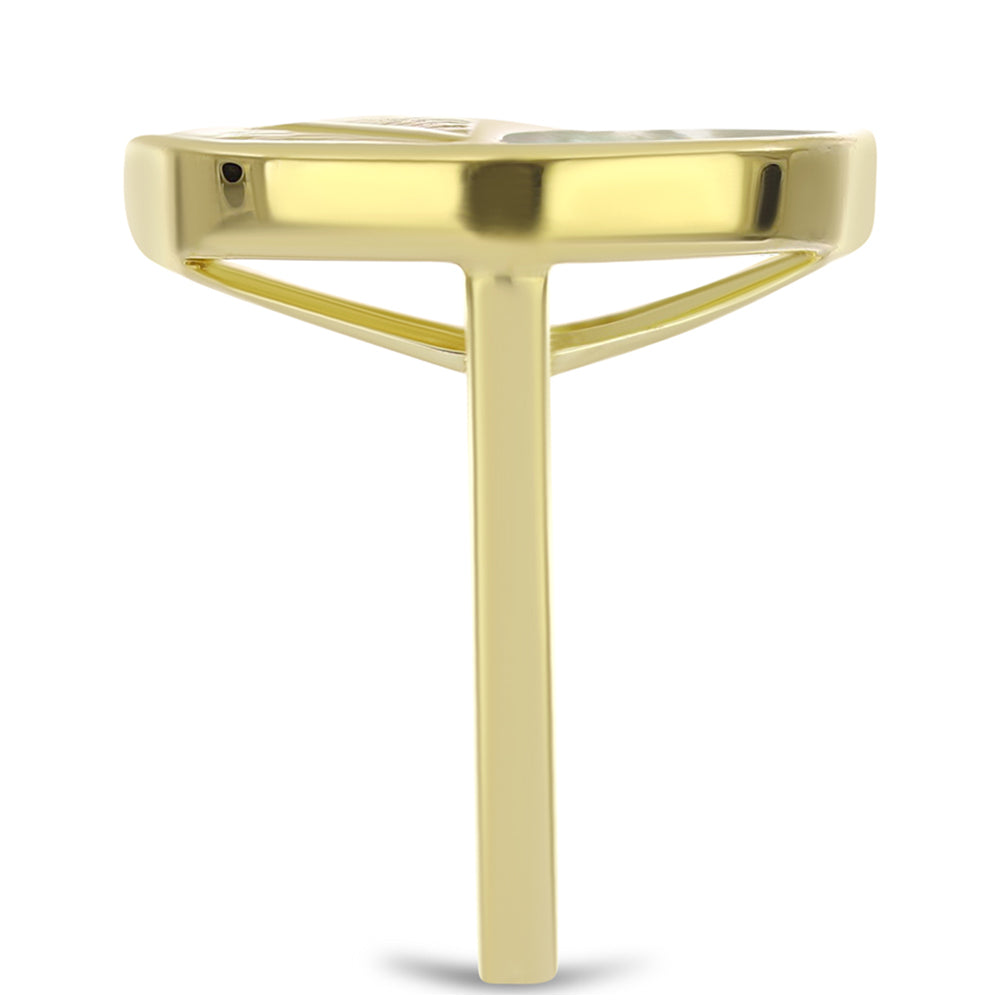 Goldplattierter Silberring mit Perlmutt 4 