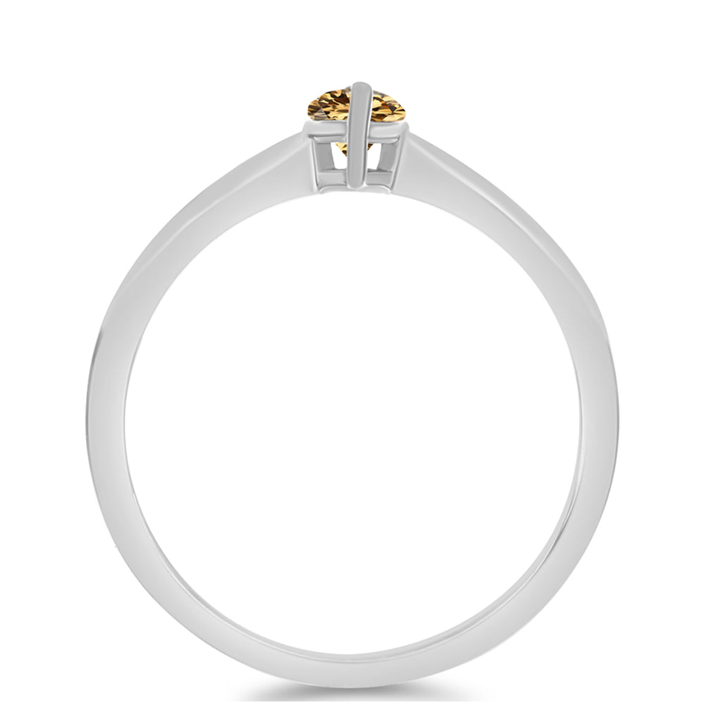Silberring mit Champagnerfarbenem Moissanit