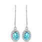Silberohrringe mit Paraiba Quarz und weißem Topas