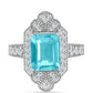 Silberring mit Paraiba Quarz und weißem Topas