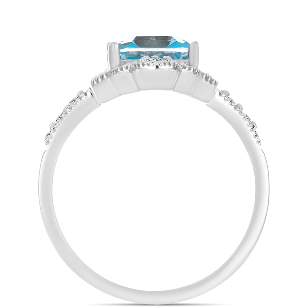 Silberring mit Paraiba Quarz und weißem Topas 2 