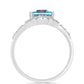 Silberring mit Paraiba Quarz und weißem Topas