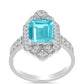 Silberring mit Paraiba Quarz und weißem Topas