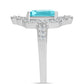 Silberring mit Paraiba Quarz und weißem Topas