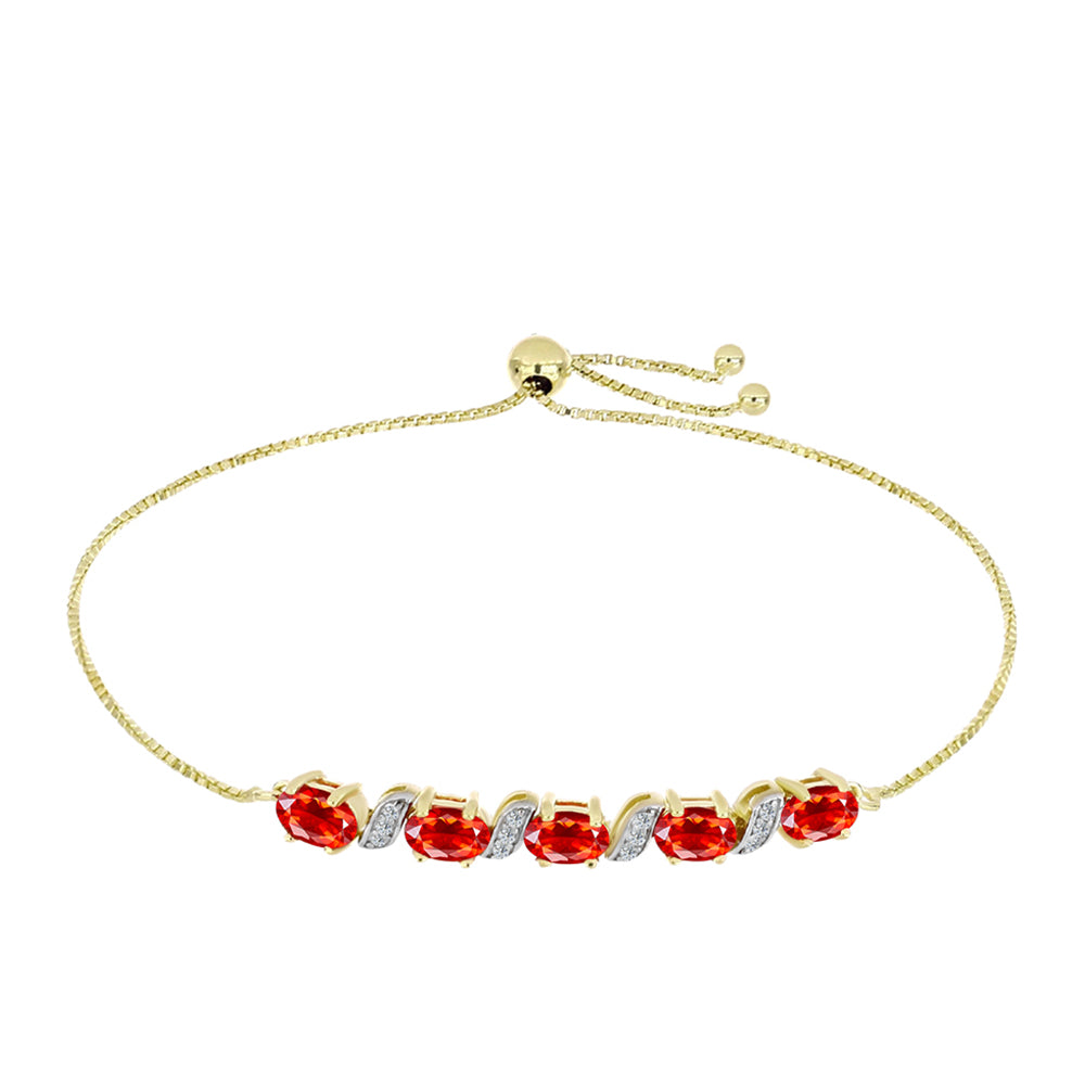 Goldplattiertes Silberarmband mit äthiopischem rotem Opal aus Lega Dembi und weißem Topas 1 