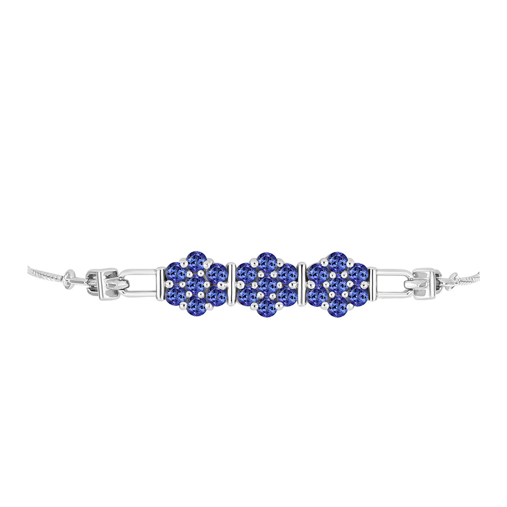 Silberarmband mit Tansanit - Klasse AAA
