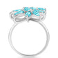 Silberring mit Paraiba Quarz und weißem Topas