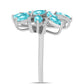 Silberring mit Paraiba Quarz und weißem Topas