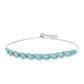 Silberarmband mit Paraiba Quarz und weißem Topas