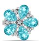 Silberring mit Paraiba Quarz und weißem Topas