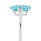 Silberring mit Paraiba Quarz und weißem Topas