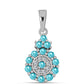 Silberanhänger mit Paraiba Quarz und weißem Topas