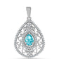 Silberanhänger mit Paraiba Quarz und weißem Topas