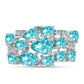 Silberring mit Paraiba Quarz und weißem Topas