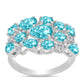 Silberring mit Paraiba Quarz und weißem Topas