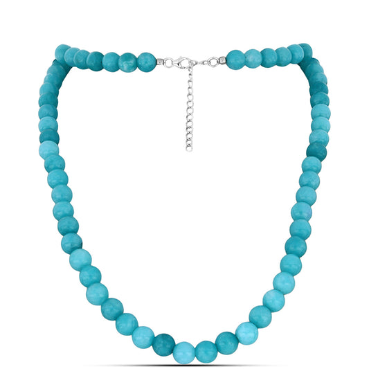 Silberhalskette mit Paraiba Quarz