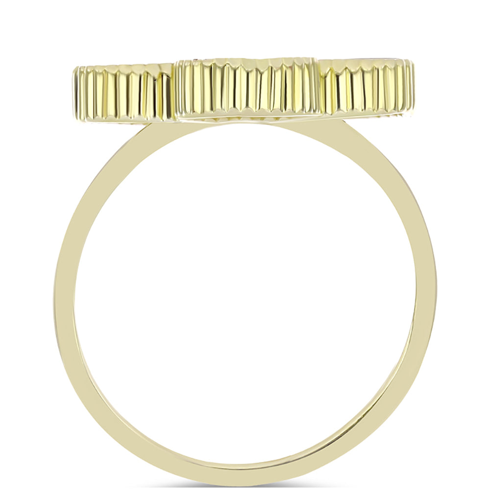 Goldplattierter Silberring mit Perlmutt