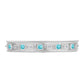 Silberarmreif mit Paraiba Quarz und weißem Zirkon