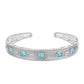 Silberarmreif mit Paraiba Quarz und weißem Zirkon