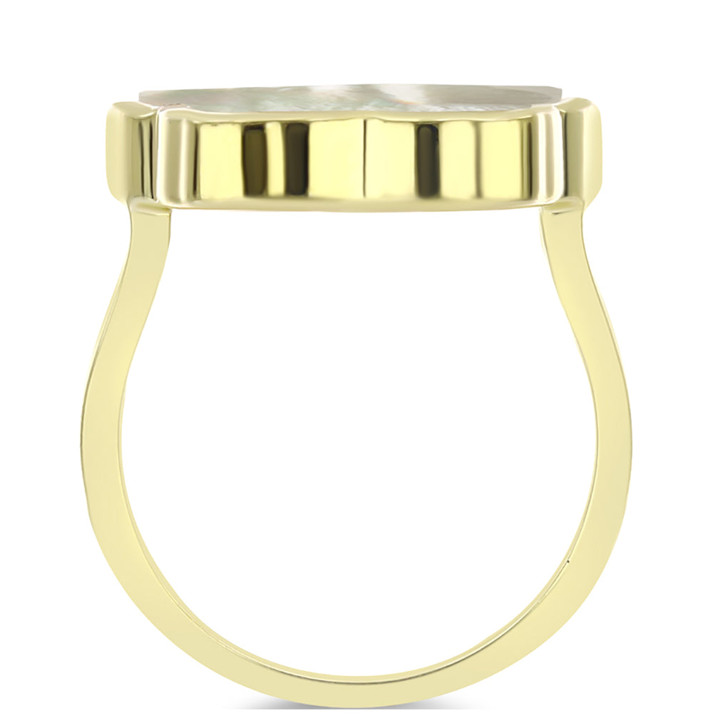 Goldplattierter Silberring mit Perlmutt