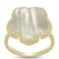 Goldplattierter Silberring mit Perlmutt