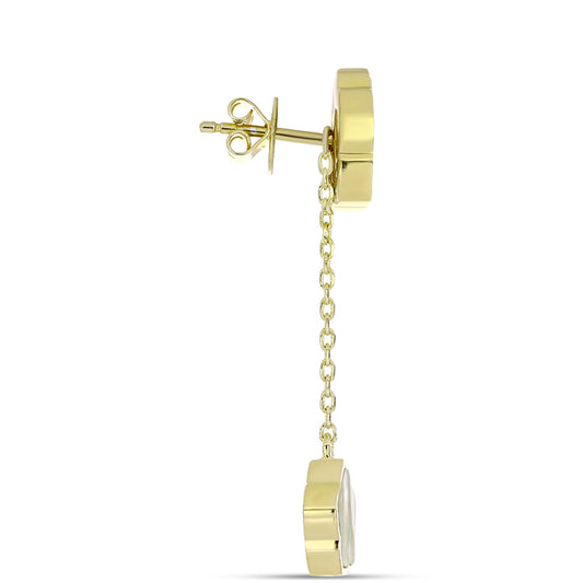 Goldplattierte Silberohrringe mit Perlmutt