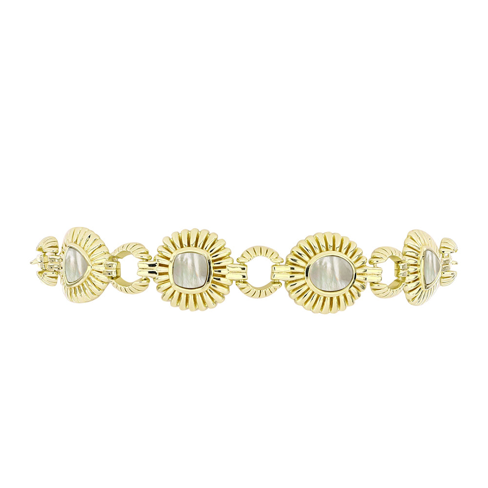 Goldplattiertes Silberarmband mit Perlmutt