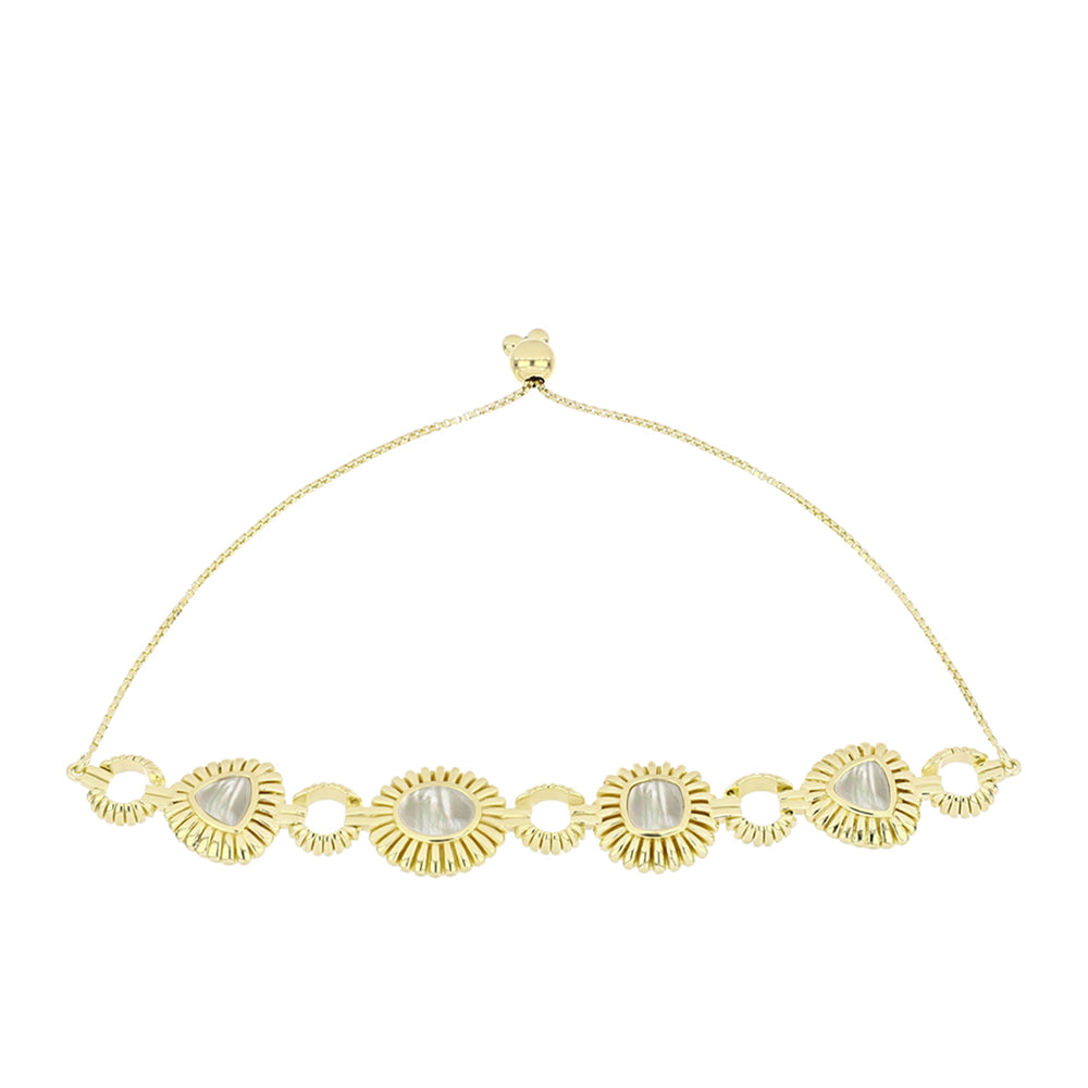 Goldplattiertes Silberarmband mit Perlmutt