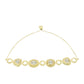 Goldplattiertes Silberarmband mit Perlmutt