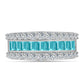 Silberring mit Paraiba Quarz und weißem Topas