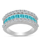 Silberring mit Paraiba Quarz und weißem Topas