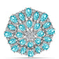 Silberring mit Paraiba Quarz und weißem Topas