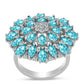Silberring mit Paraiba Quarz und weißem Topas
