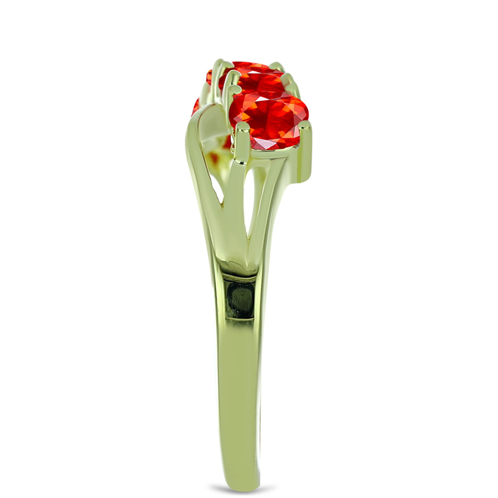 Goldplattierter Silberring mit äthiopischem rotem Opal aus Lega Dembi 4 