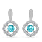 Silberohrringe mit Paraiba Quarz und weißem Topas