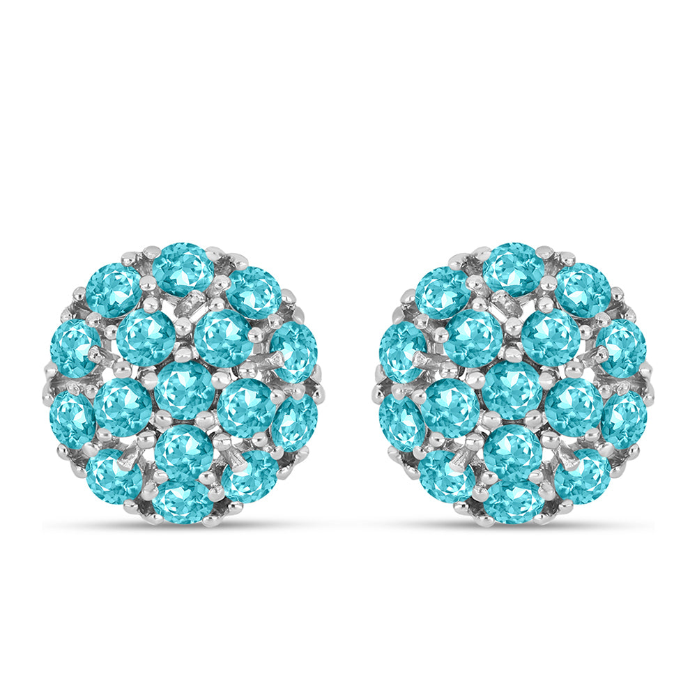 Silberohrringe mit Paraiba Quarz