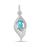 Silberanhänger mit Paraiba Quarz und weißem Topas