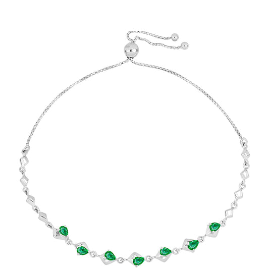 Silberarmband mit Kijani-Granat