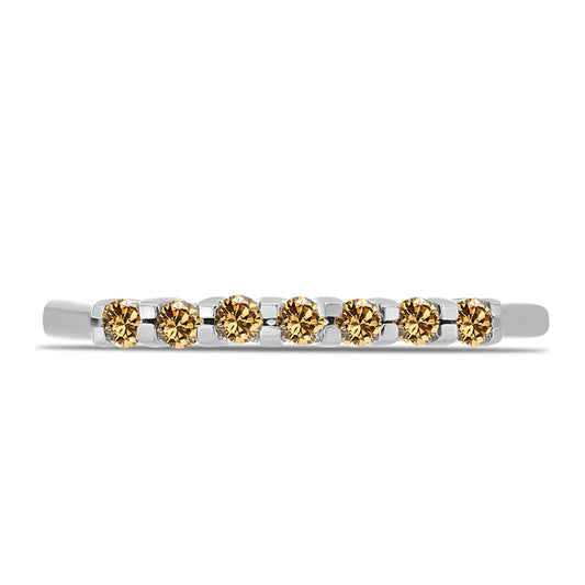 Silberring mit Champagnerfarbenem Moissanit