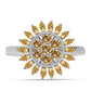 Silberring mit Champagnerfarbenem Moissanit