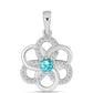 Silberanhänger mit Paraiba Quarz und weißem Topas