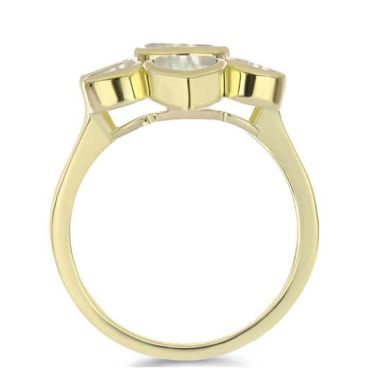Goldplattierter Silberring mit Perlmutt