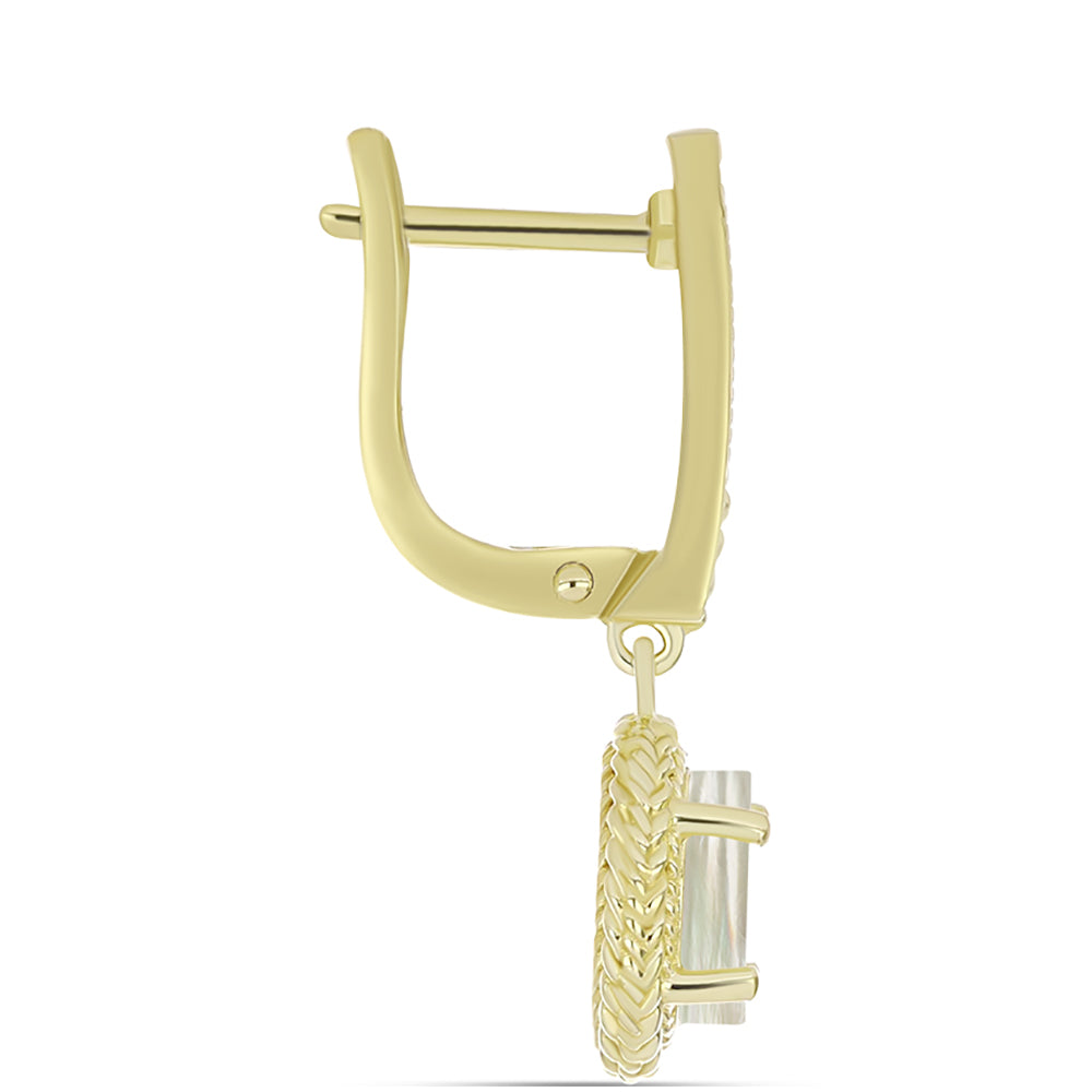 Goldplattierte Silberohrringe mit Perlmutt 2 