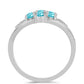 Silberring mit Paraiba Quarz und weißem Topas