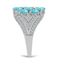 Silberring mit Paraiba Quarz und weißem Topas