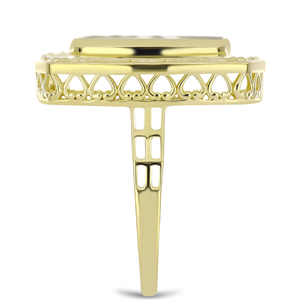 Goldplattierter Silberring mit Perlmutt