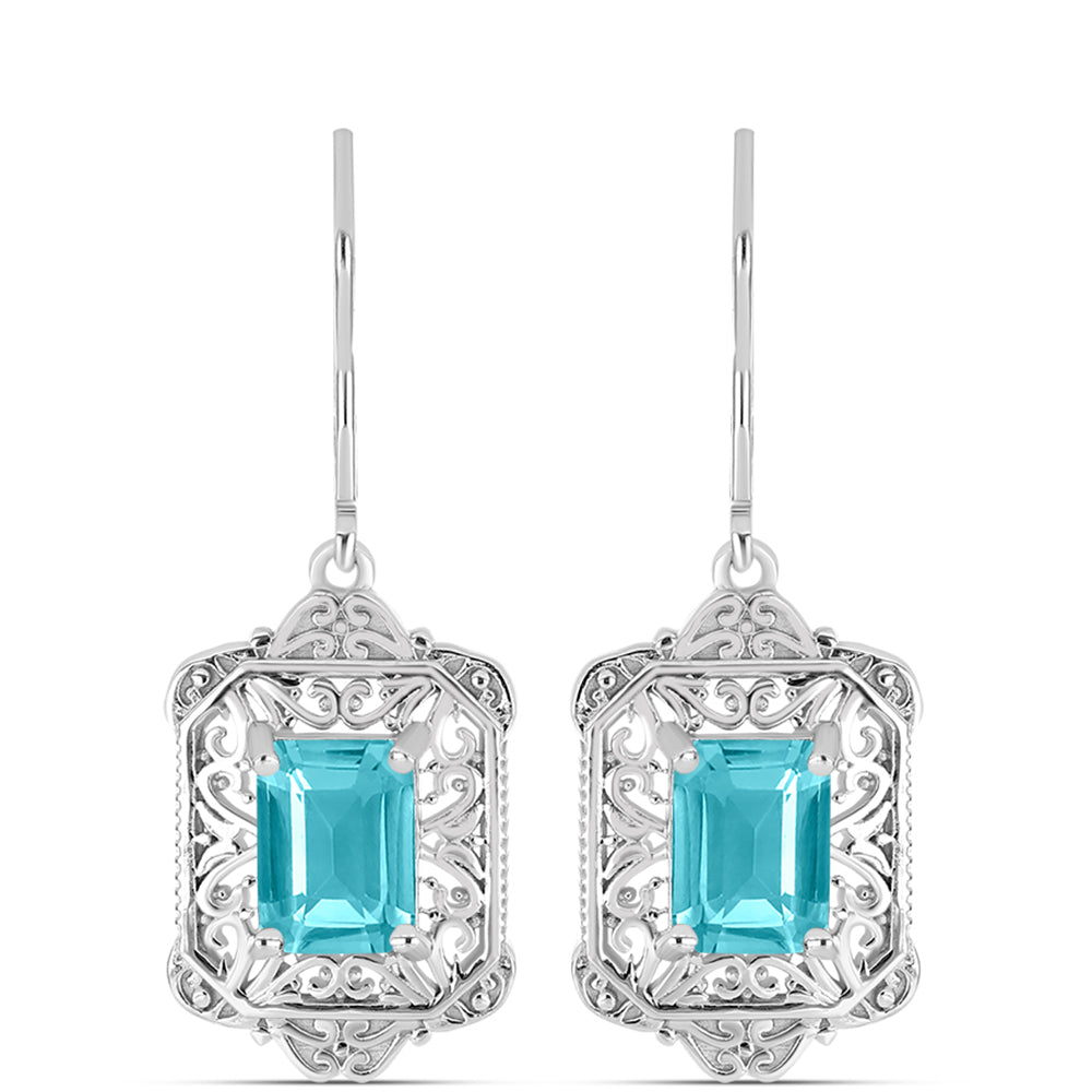 Silberohrringe mit Paraiba Quarz