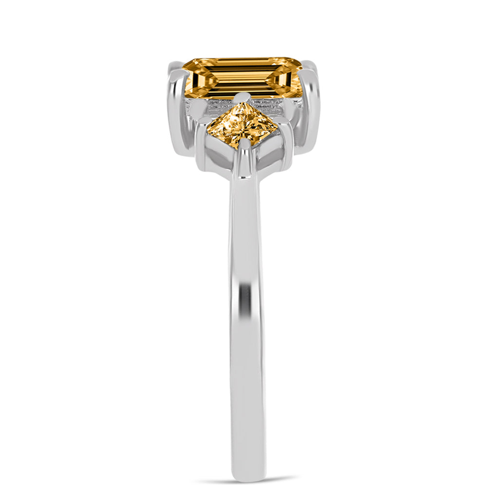 Silberring mit Champagnerfarbenem Moissanit 4 